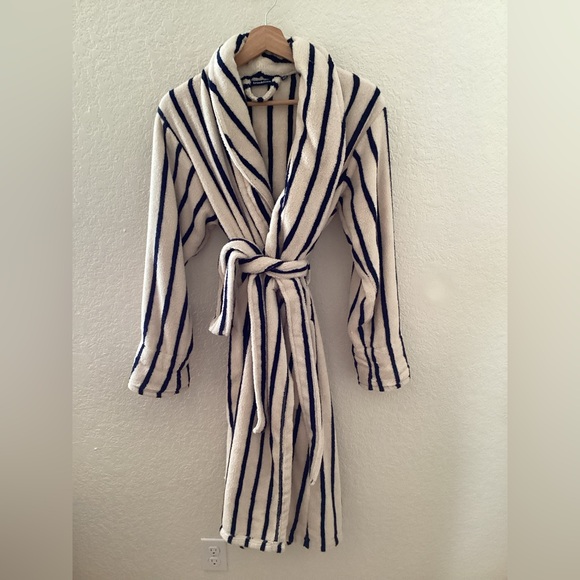 Brooklinen Super-Plush Robe Striped Abyss Unisex - Picture 3 of 5